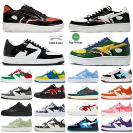 Casual Shoes Sta SK8 Low men Sneakers Patent Leather Shark Black White Red Blue Green Orange Camouflage Skateboarding jogging Sports Star Trainers 36-45