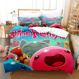 sets Slime Rancher 2 Bedding Set Single Twin Full Queen King Size Bed Set Aldult Kid Bedroom Duvetcover Sets 3D Kawaii Bed Sheet Set