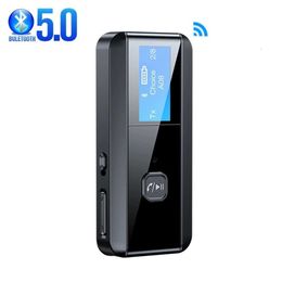 New Bluetooth 5.0 Receiver 2-in-1 Audio Adapter Computer TV Speaker Transmitter LCD Screen