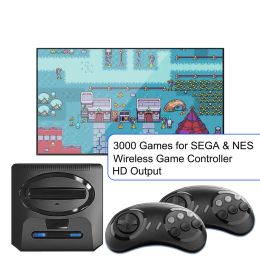 Consoles Retro Video Game Console With Wireless Controller For Sega Mega Drive 16bit Game Stick Built in 3000 Games For Nes TV Game