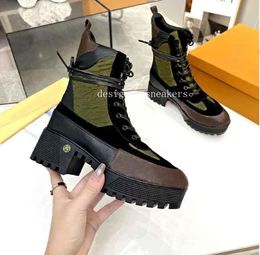 Luxury Womens Martin Boots Brand Boots Laureate Platform Desert Boot Work Boot Snow Boots Fashion Casual Brown Ankle Boot Woman Designer Winter Shoes With Box