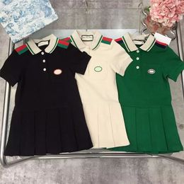 Kids Girls England style Turn down collar Dresses Fashion Design girl polo dress childrens summer spring European baby clothes