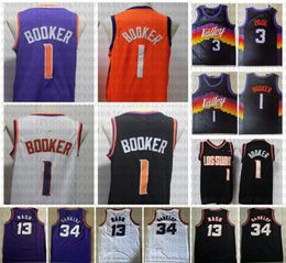 2021 Mens City Devin 1 Booker City Steve 13 Nash Charles 34 Barkley Basketball Jerseys Purple College Vintage Stitched Shirts SXX3609591