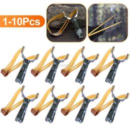 Hunting Slingshots 1-10Pcs Slingshot Strips Powerful Slingshot Sling Shot Camouflage Bow Catapult Outdoor Hunting Camping Three-ply rubber band Kit YQ240226