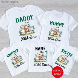 Family Matching Outfits Family Matching Zoo Animal Party Birthday Tshirt Wild One Clothes Kids Boy Shirt Party Girls TShirt Children Outfit Custom Name