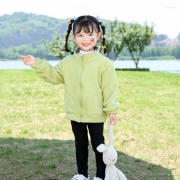 Down Coat Child Loose 2-9 Year Girl Autumn Winter Fashion Polar Fleece Leisure Zipper Stand Collar Cardigan Jacket Kids' Garments