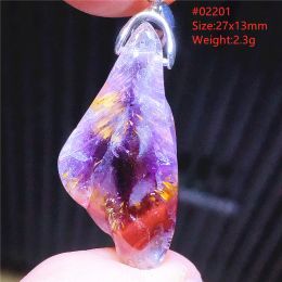 Necklaces Natural Cacoxenite Red Auralite 23 Pendant Gold Rutilated Raw Material Gift From Canada Women Men Necklace Jewelry Aaaaa