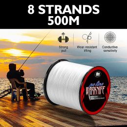 Lines Warknife Japan X8 Fishing Line 500M 8 Strands Braided Fishing Line Multifilament PE Line for Carp Fishing Wire