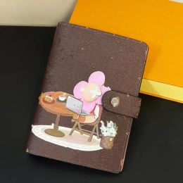 Wallets Brand Sunflower Cheque Letter Unisex Notebook Mens Diary Scrapbook Notepad Purses Card Holders cluch bags 888