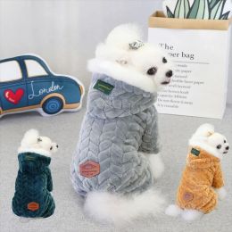 Jackets Winter Pet Dog Clothes Thicker Polyester Cotton Coat Jumpsuit Fourlegged Down Jacket For French Bulldog Puppy Chihuahua