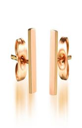 Europe and the United States titanium steel earrings earrings fashion temperament rose gold bar simple earrings women accessories2916392