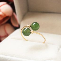 Rings Natural Hetian Jasper Rings 14K Gold Filled Knuckle Rings Gold Jewelry Mujer Bague Femme Handmade Minimalism Jewelry Boho Rings