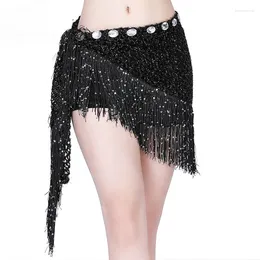 Stage Wear Wholesale Women Belly Dance Performance Tassel Belt Hip Scarf With Diamond Waist Chain