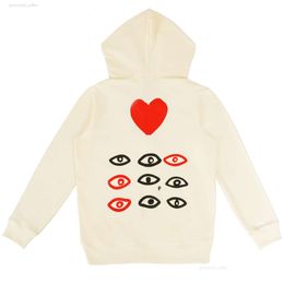 2023 Men's Jacket Sweatshirts Women Zipper Overcoat Play Sweatshirt Commes Cardigan Des Small Red Heart Hoodie Garcons Standard and Fleece 7859