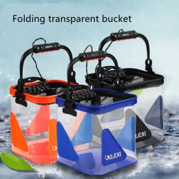 Accessories 20cm 24cm 30cm 35cm Foldable Transparent Fishing Bucket Portable Folding Bucket Car Washing Bucket Children Outdoor Fishing