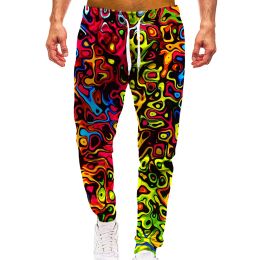 Pants Unisex 3D Pattern Rainbow Sport Jogger Fashion Print Pants Casual Abstract Graphic Trousers Men/Women Sweatpants with Drawstring