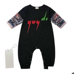 Rompers Baby Rompers Boy Girl Kids Summer High Quality Long Sleeves Cotton Clothes Floral Arm Newborn Designer Jumpsuits Drop Delivery Dhh4V