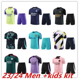 2023 2024 Real madrid Short sleeve Tracksuits set 23 24 25 Short sleeve shorts men and kids kit football survetement training suit child soccer jerseys
