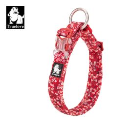 Collars Truelove Pet Dog Collar with Three Adjustable Buckle Soft Comfortable Cotton Floral Pattern Resistant to Pull TLC5273