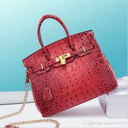 New Designer Design Women's Single Shoulder Bag Women's Chain Bag Handbag European and American Brand Fashion Bag Crocod283S