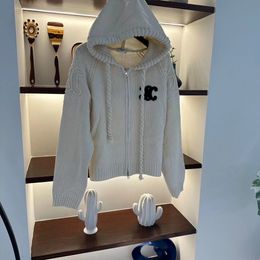 Autumn Winter Triumphal Arch Hooded Sweater Loose Sweater Design Soft Knitting Lazy Fried Dough Twists Cardigan Coat