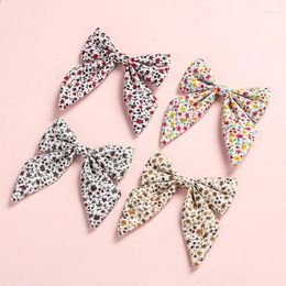 Hair Accessories 12 Pcs/lot 3.5 Inches Floral Print Sailor Bow Clips Or Nylon Headbands School Girl Fabric