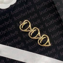 Classic Metal Barrettes Designer Letter Hair Clips for Womens Luxury Gold Heart Hairpin Hair Accessories Birthday Gift with Gift