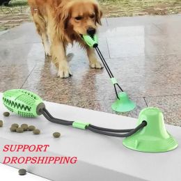 Holders Pet Dog Toys with Suction Cup Dog Chew Toy Dogs Push Ball Toy Pet Tooth Cleaning Dog Toothbrush for Puppy large Biting Toy