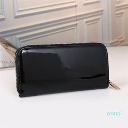 Designer- Women bags High Quality Patent Leather WALLET Women Long canvas Zipper Card Holders Purses Woman Wallets Coin bag2496