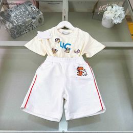 New baby T-shirt set Embroidered dinosaur pattern kids tracksuits Size 90-160 CM summer short sleeves and shorts 24Feb20
