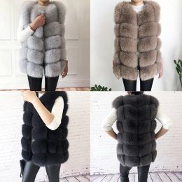 Fur Women's High Quality Real Fox Fur Vest 100% Natural Real Fur 2023 Fashion Fur Coat Jacket Vest Genuine Leather Coat