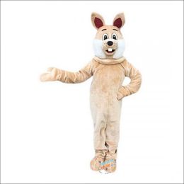 Halloween Beige Rabbit Costume Bunny Mascot Costume Cartoon Anime theme character Christmas Carnival Party Fancy Costumes Adults Size Outdoor Outfit