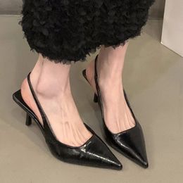 Womens Shoes on Sale Brand Slip Pumps Autumn Pointed Toe Solid Fashion Mid Heel Profession Dress Women 240219