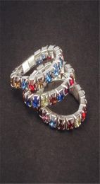 Super cheap Fashion single row crystal ring rhinestone elastic wedding ring6267994