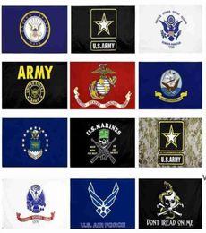 US Army Flag USMC 13 styles Direct factory wholesale 3x5Fts 90x150cm Skull Gadsden Camo Army Banner US Marines3394725