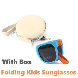 Okulary przeciwsłoneczne ramy Składane okulary przeciwsłoneczne z pudełkiem na zewnątrz UV400 Słońce Ochrona oka dla dzieci dla dzieci chłopcy dziewczynki Ultraviolet