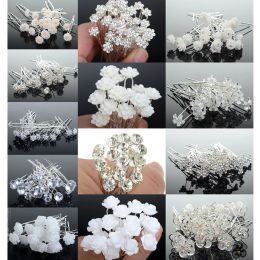 Rings 20pcs Wedding Bridal Pearl Hair Pins Flower Crystal Hairpin Hair Clips Bridesmaid Jewelry Accessories Wholesale Drop Ship