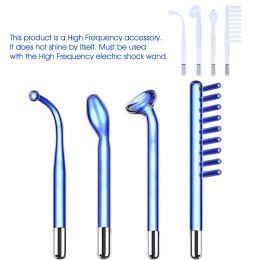 Tool 4pcs Darsonval High Frequency Facial Electrode Nozzle Attachment 4 Pcs Glass Tubes Neon Argon Blue light mixing Face Skin Care