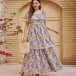 Party Dresses Summer Floral Maxi Long Dress For Women Plus Size Elegant Clothing Skirts Vestidos Longos Talla Grande Robe Femme