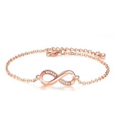 Bracelets Bangles for Women Popular Silver Colour Endless Love Infinity Cubic Zirconia Rose gold Fashion Jewelry3759700