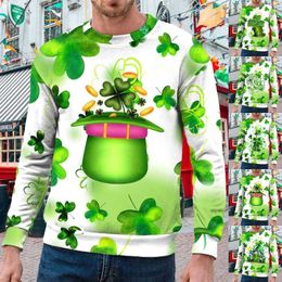 Men's Hoodies Oversized Sweatshirt Dress For Men Mens St. Patrick's Day Printed Composite All Over Long Sweatshirts