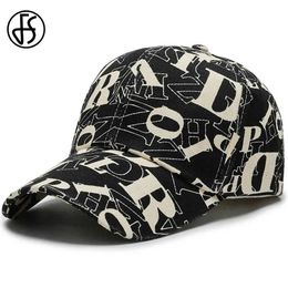 Ball Caps FS brand Alphabet mens baseball cap street clothing snapshot hip-hop truck cap black red womens luxury cap Gorras Para Hombres J240226