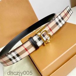 Mens Designer Belts Plaid Leather Luxury Belt Women Letter Buckle Stripe Pattern Classical Cinturon Man Causal Retro Trousers Adjustable for Men L2Q4 D86L