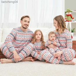 Family Matching Outfits Christmas Family Matching Pyjamas Sets Dad Mom Kids Baby Printing Family Parent-child Sleepwear 2PCS Pyjamas Outfits