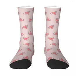 Men's Socks Crazy Happy Uterus In Pink Small Repeat Adult Unisex Men Women