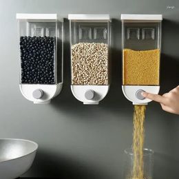 Storage Bottles Kitchen Plastic Grain Wall Snack Food Dry Box Organiser For Cereal Mounted Dispenser Container Rack