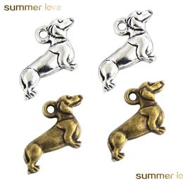 Charms Arrival Lovely Dog Pendants Jewellery Charm Fit Necklace Bracelets Keychain Sliver Gold Colour For Diy Making Drop Deliv Dhgarden Dhdet