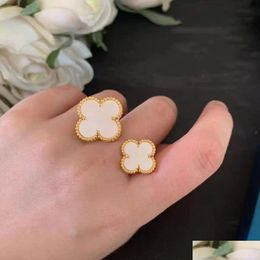 Band Rings Irregar Diamond Ring S925 Sterling Sier Lucky Designer Mother Of Pearl Butterfly Open Style Womens Fashion Box Drop Deliv Dhsnv