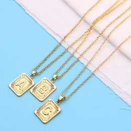 Pendant Necklaces Geo A-Z Initial Alphabet Letter Neckalce For Men Women Jewlery Punk Trendy288t