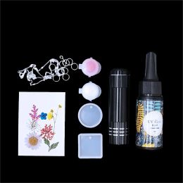 Necklaces Handmade Dried Flower Casting Resin Mould Kit UV Epoxy Resin Pendant Jewellery Making Silicone Mould For Crafts Making Supplies